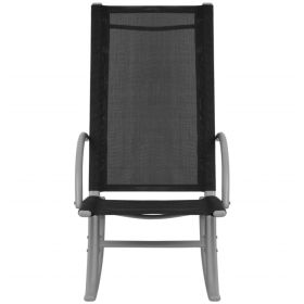 vidaXL Patio Rocking Chairs 2 pcs Steel and Textilene Black