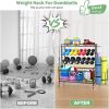 Yoga Mat Holder, Yoga Mat Storage Rack, Home Gym Storage With Hooks and Wheels ,Black
