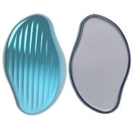 Glass Hair Removal Device Crystal Hair Remover Nano Glass Washing Manual Sanding Device Hair Removal Does Not Hurt Skin Shaving Artifact (Option: Light Blue)