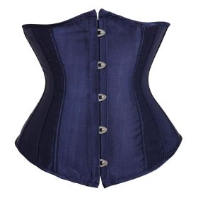SEXY Gothic Underbust Corset and Waist cincher Bustiers Top Workout Shape Body Belt Plus size Lingerie S-6XL (Color: 7055-navy, size: 4XL)